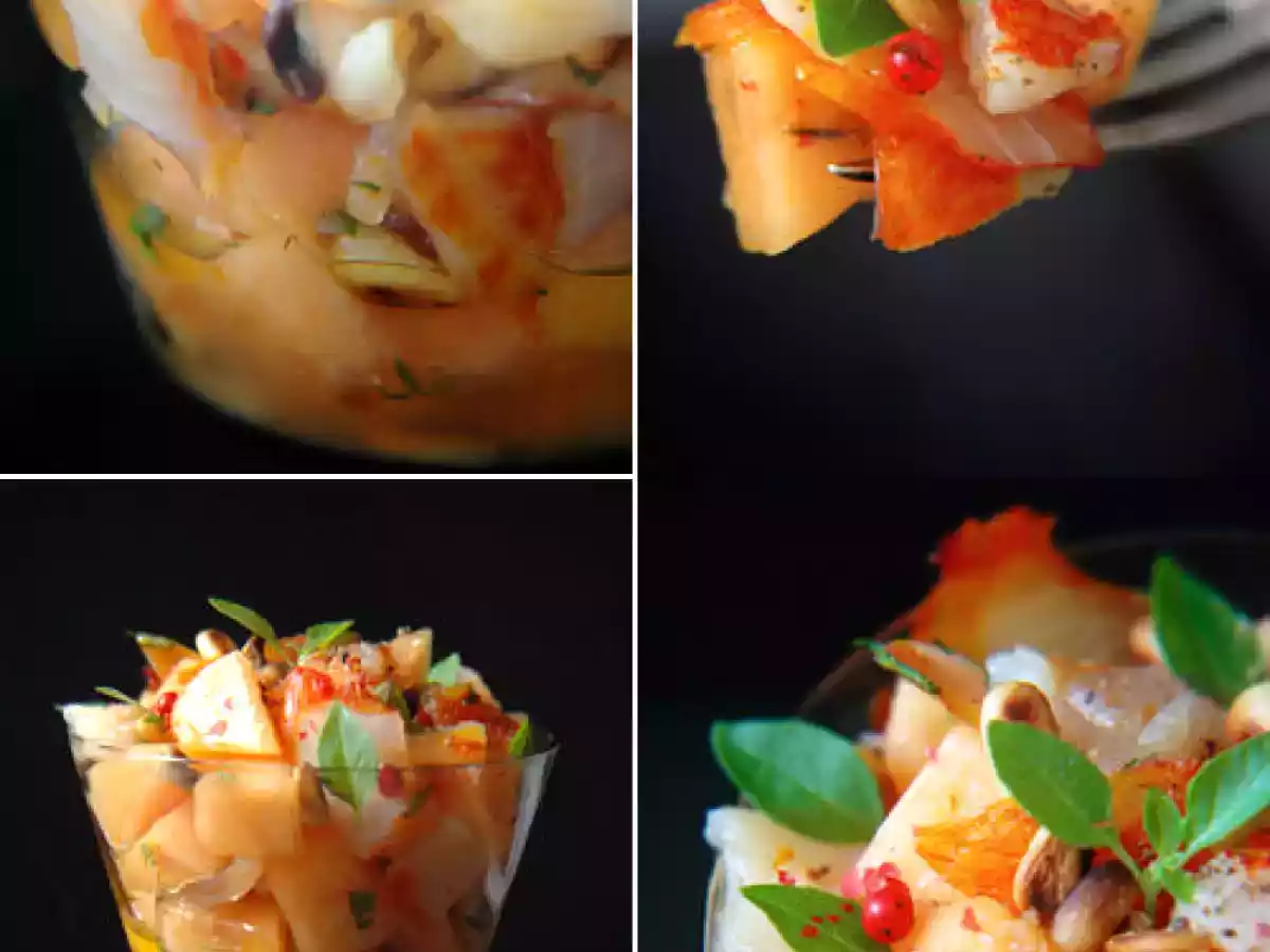 Salade de melon au poisson fumé