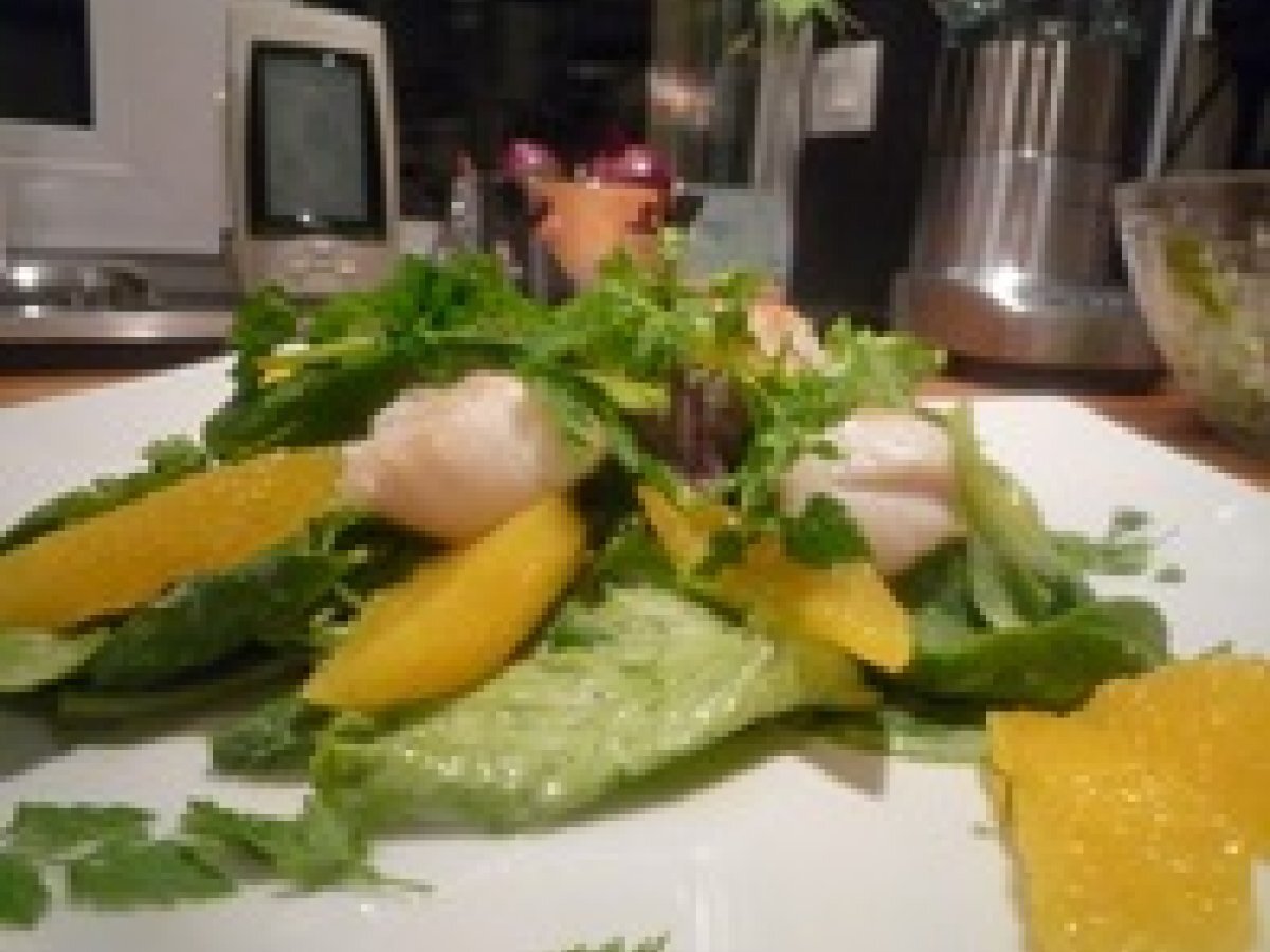 Recette de salade de noix de saint-jacques aux...