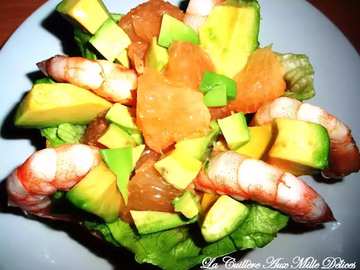 Salade de pamplemousse, avocat & crevettes - photo 3