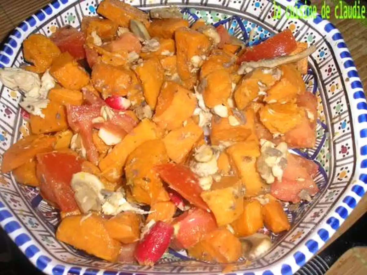 Salade de patate douce aux sardines