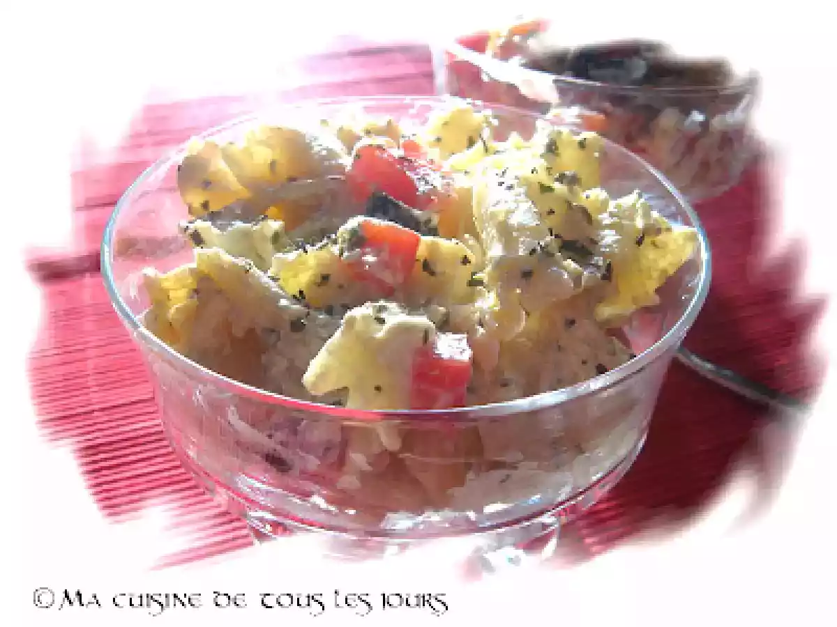 Salade de pâtes à la crème de fromage et au basilic - photo 2