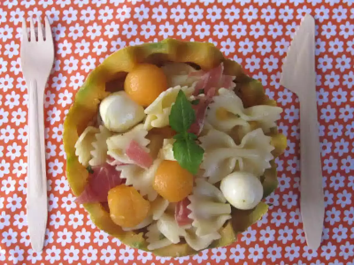 Salade de Pâtes au Melon et au Jambon Cru