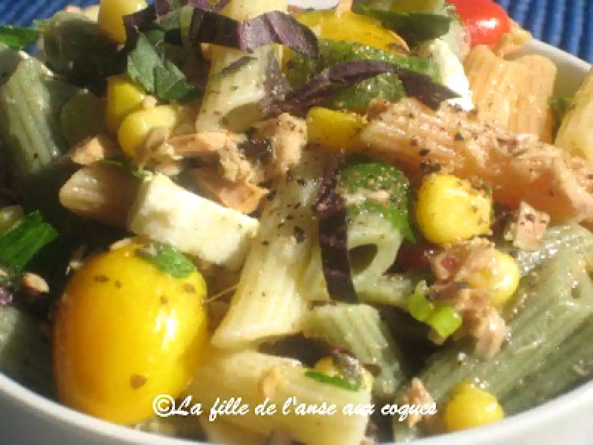 SALADE DE PÂTES AU THON, AU MAÏS ET AUX TOMATES CERISES - photo 3