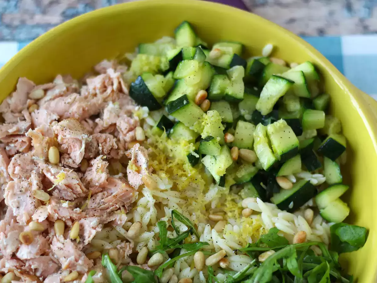 Salade de pâtes orzo au saumon et à la courgette - photo 6
