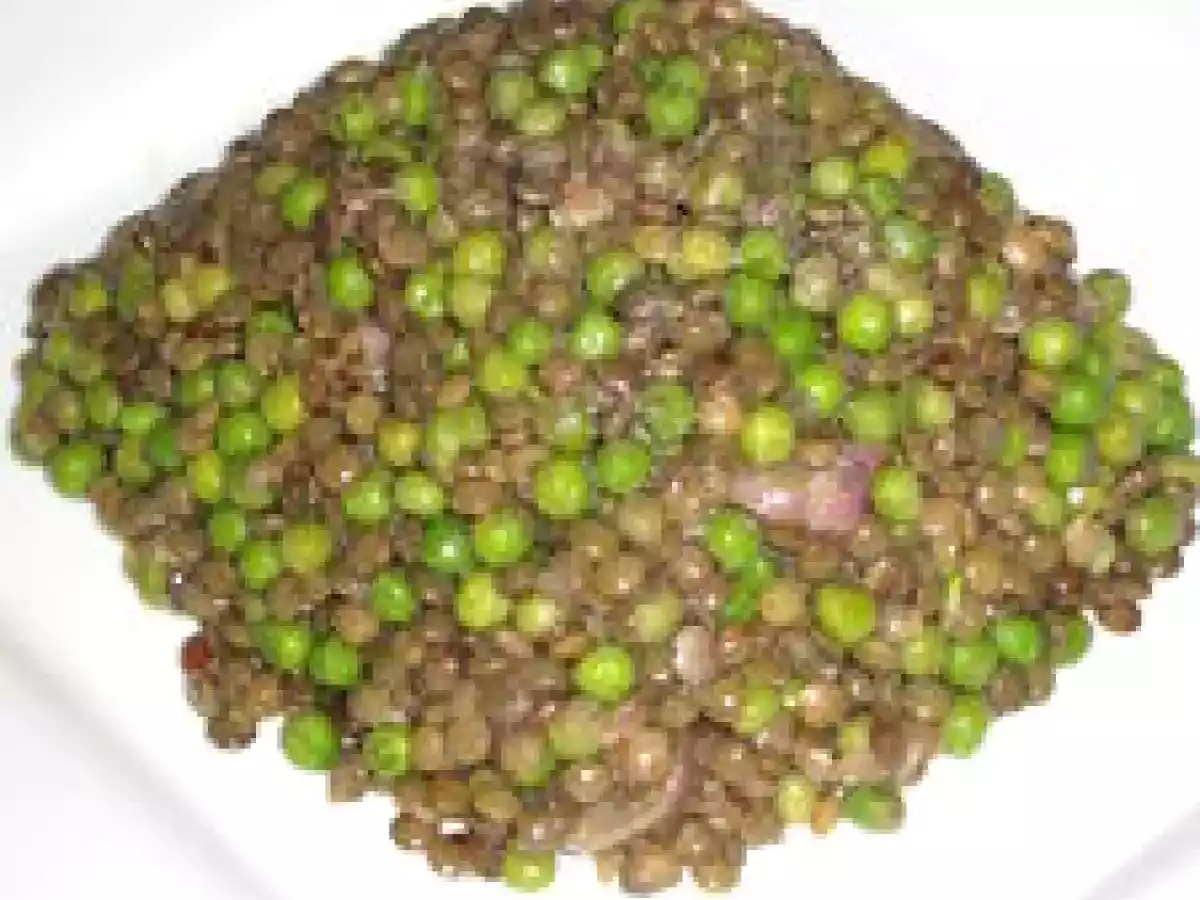 Salade de petits pois et lentilles au citron
