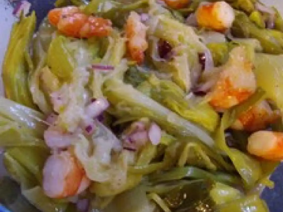 Salade de Poireaux aux Crevettes Tiger et Oignon Rouge - photo 2
