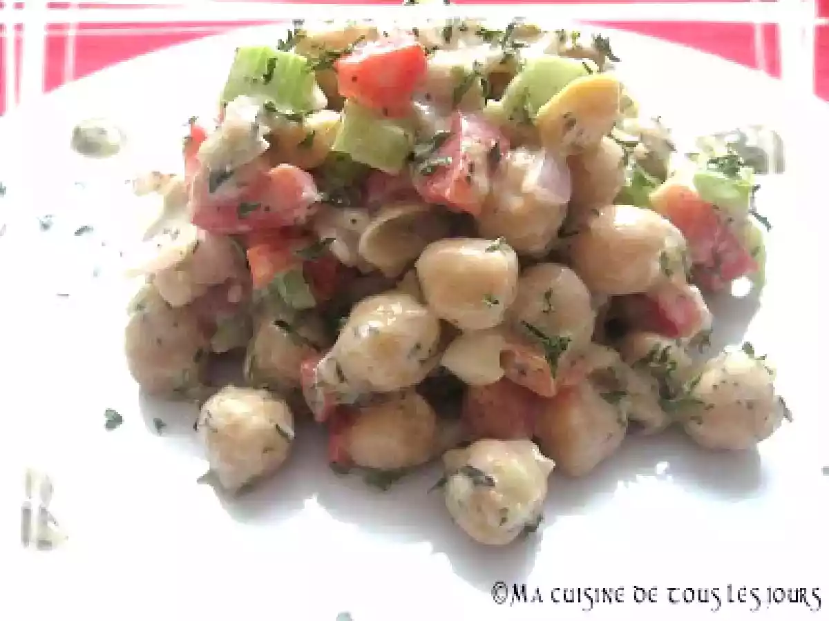 Salade de pois chiches à la crème de sésame