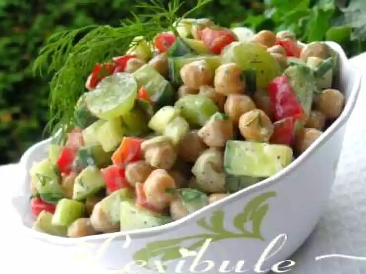 Salade de pois chiches et sa vinaigrette à l'aneth