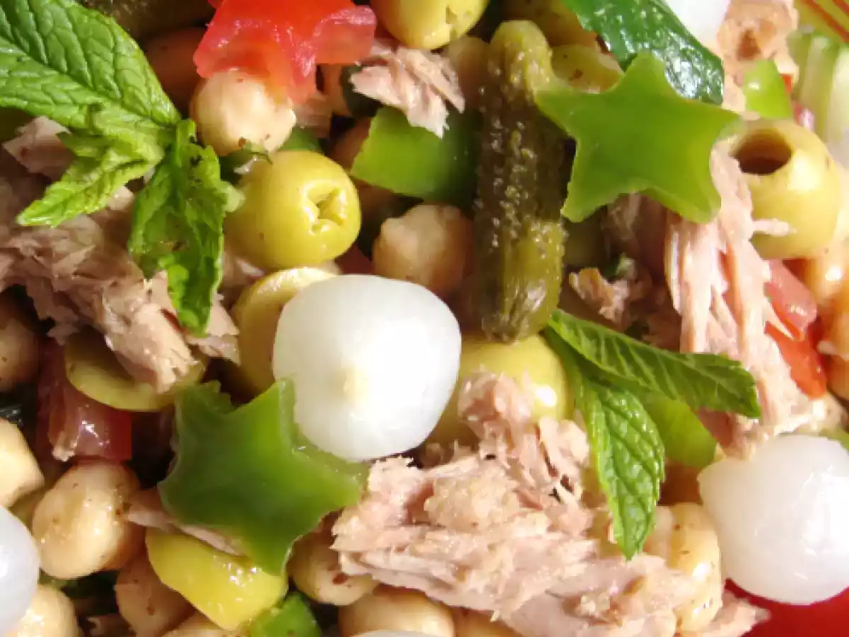 Salade de pois chiches féta et basilic