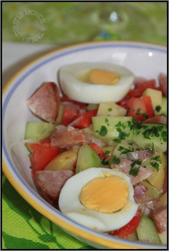 Salade De Pommes De Terre Franc Comtoise A La Saucisse De Morteau