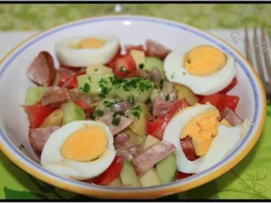 Salade de pommes de terre franc-comtoise à la saucisse de Morteau et au comté - photo 3