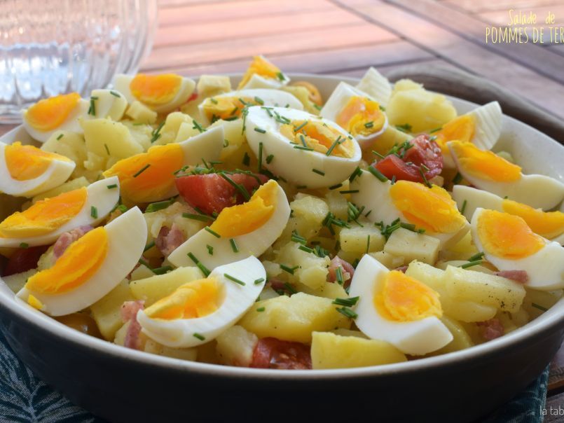Recette de salade pommes de terre, œufs et lardons