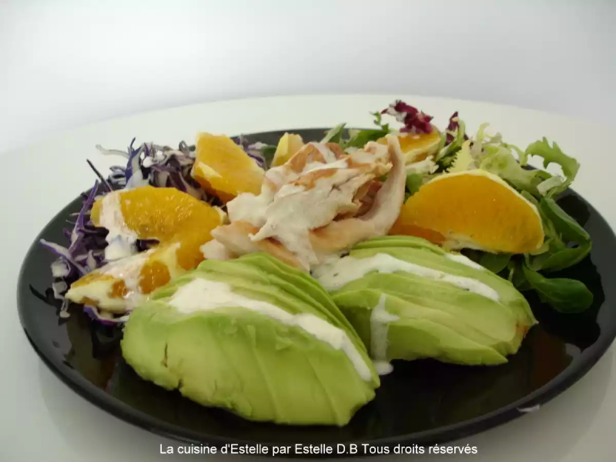 Salade de poulet light à l'avocat et à l'orange