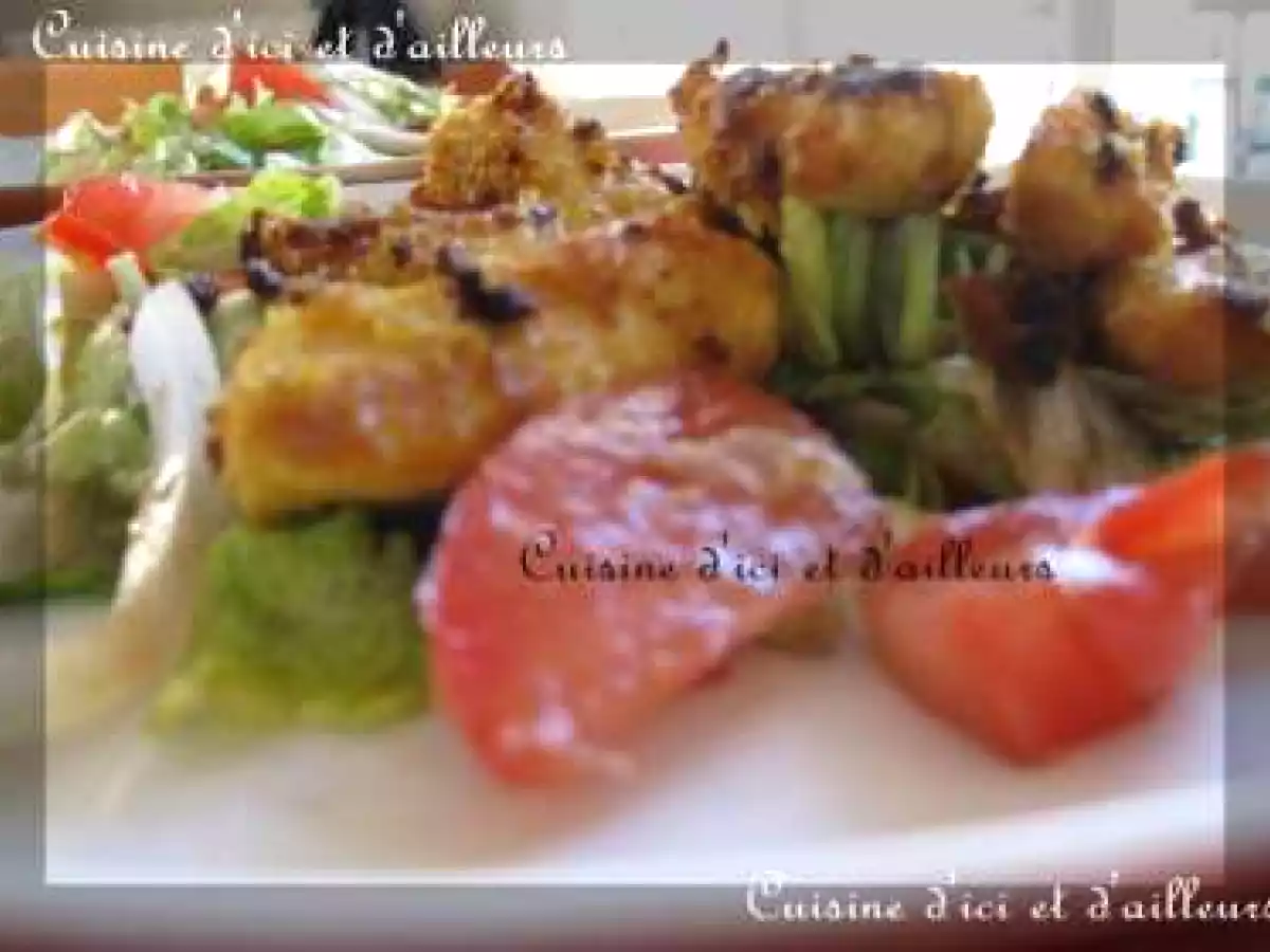 Salade de poulet mariné aux épices et sa sauce au miel