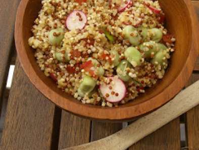 Salade de quinoa rouge et blanc aux fèves