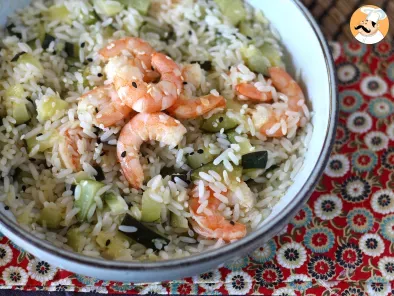 Salade de riz aux crevettes, courgettes et gingembre, photo 4