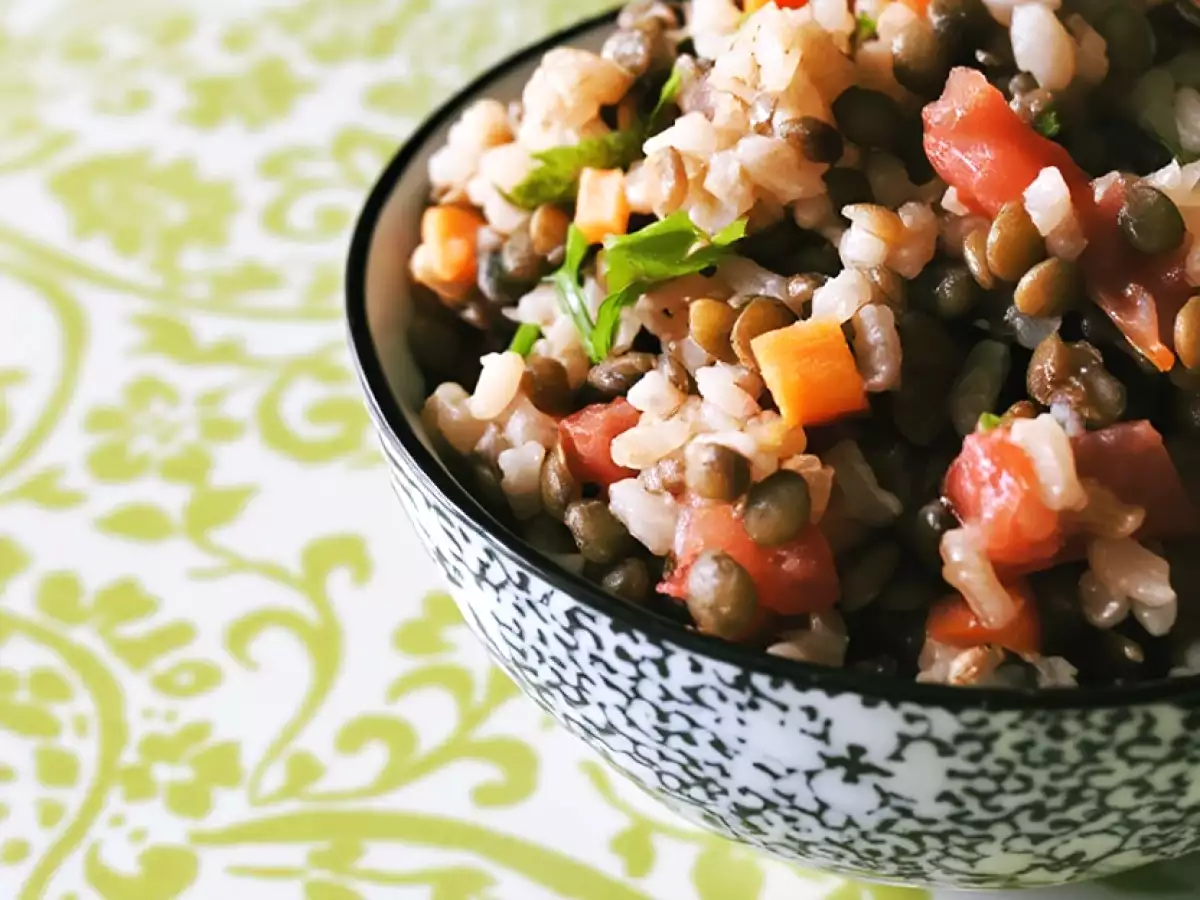 Salade de riz complet et lentilles vertes - photo 2