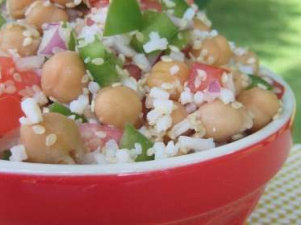 Recette de salade de riz et pois chiches