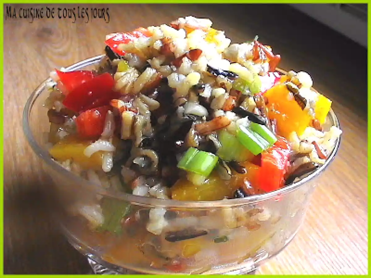 Salade de riz sauvage aux pêches