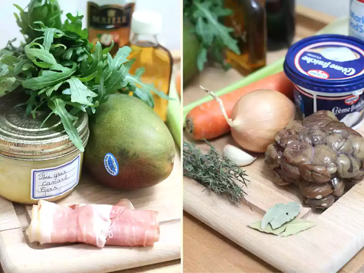 Salade de roquette à la mangue & au foie gras ou velouté de châtaigne? - photo 3