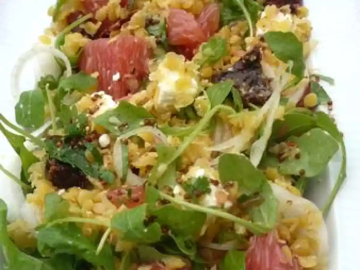 Salade de roquette aux lentilles corail et feta