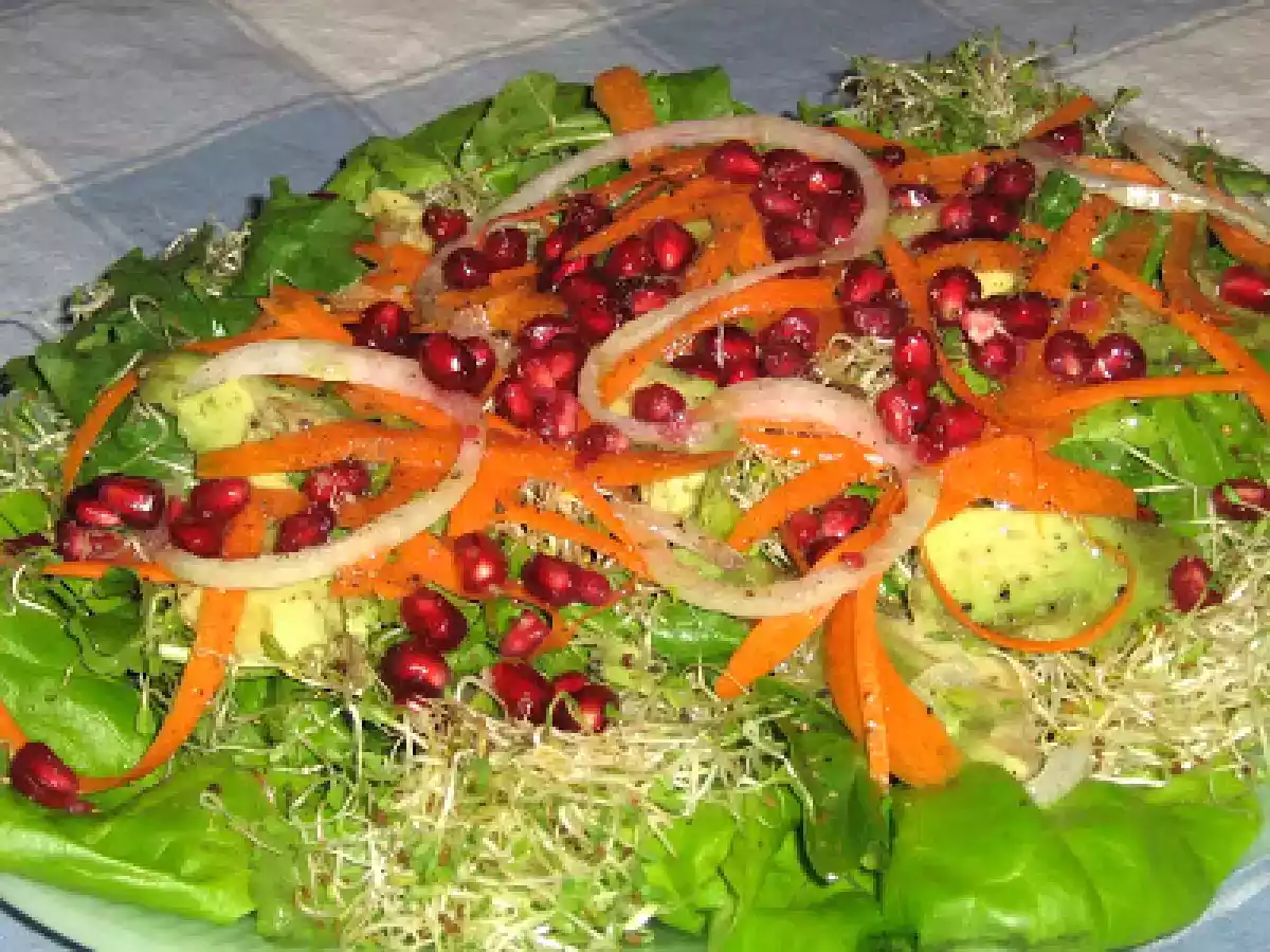 Salade de roquette et de pomme grenade