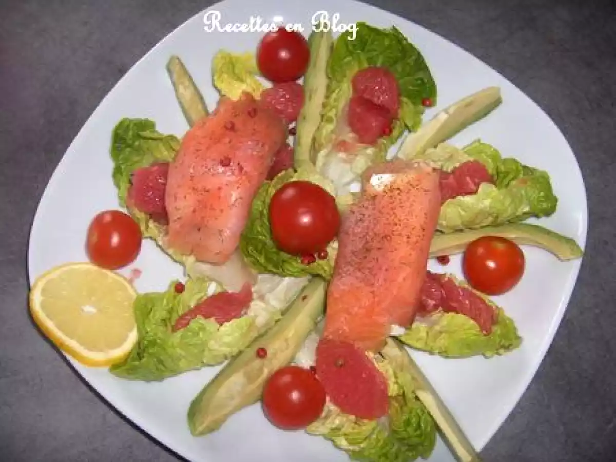 SALADE DE ROULEAUX DE SAUMON FUME AU CHEVRE - photo 2
