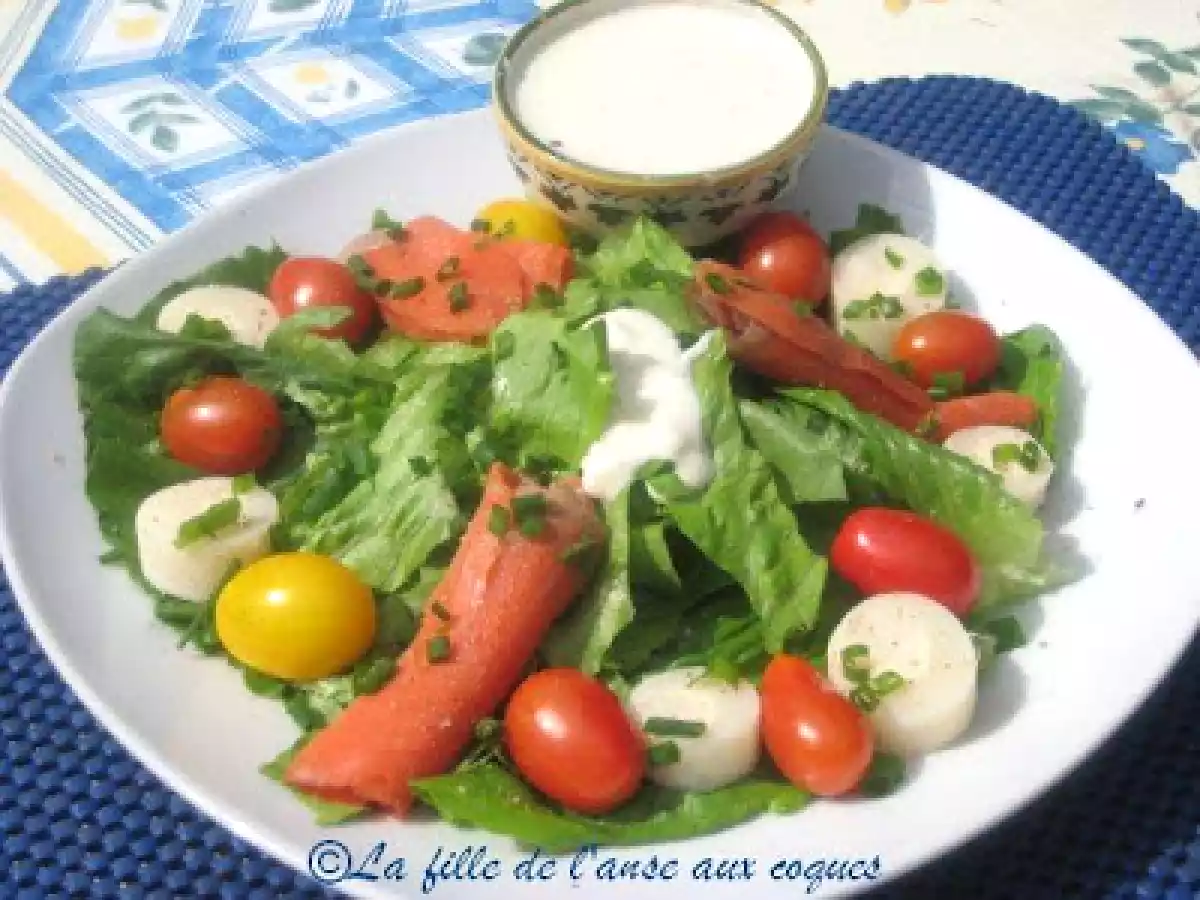 SALADE DE SAUMON FUMÉ ET FROMAGE BLANC