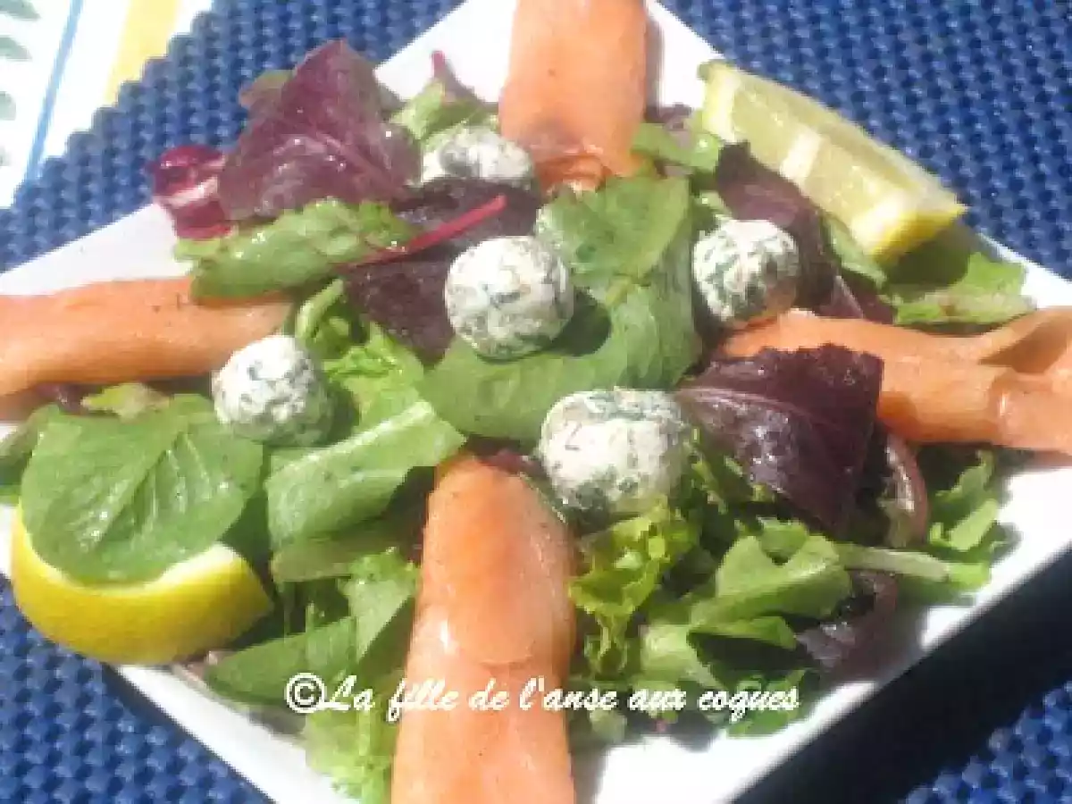 SALADE DE SAUMON FUMÉ ET SES TRUFFES AU FROMAGE - photo 2