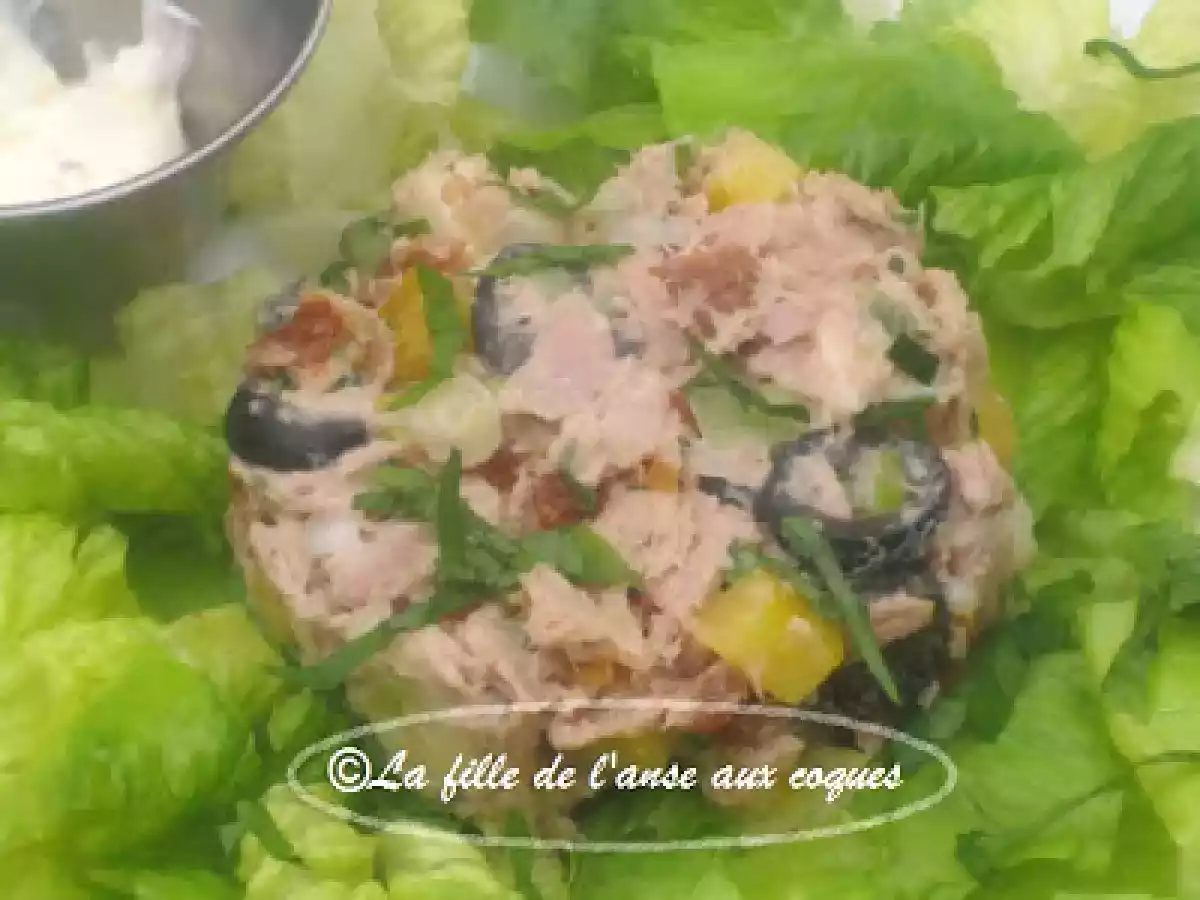 SALADE DE THON ET CHEDDAR AUX TOMATES SÉCHÉES
