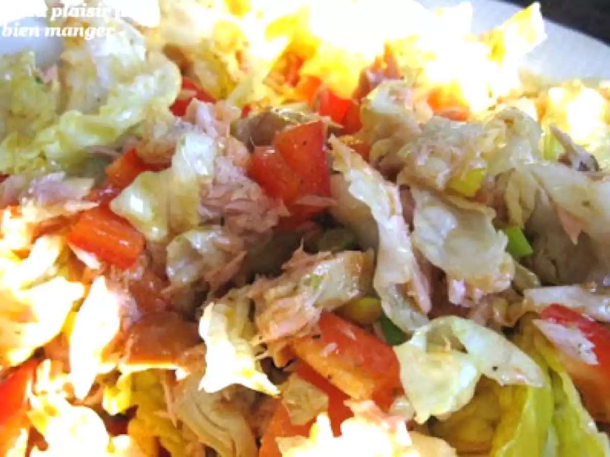 Salade de thon, poivron et champignons