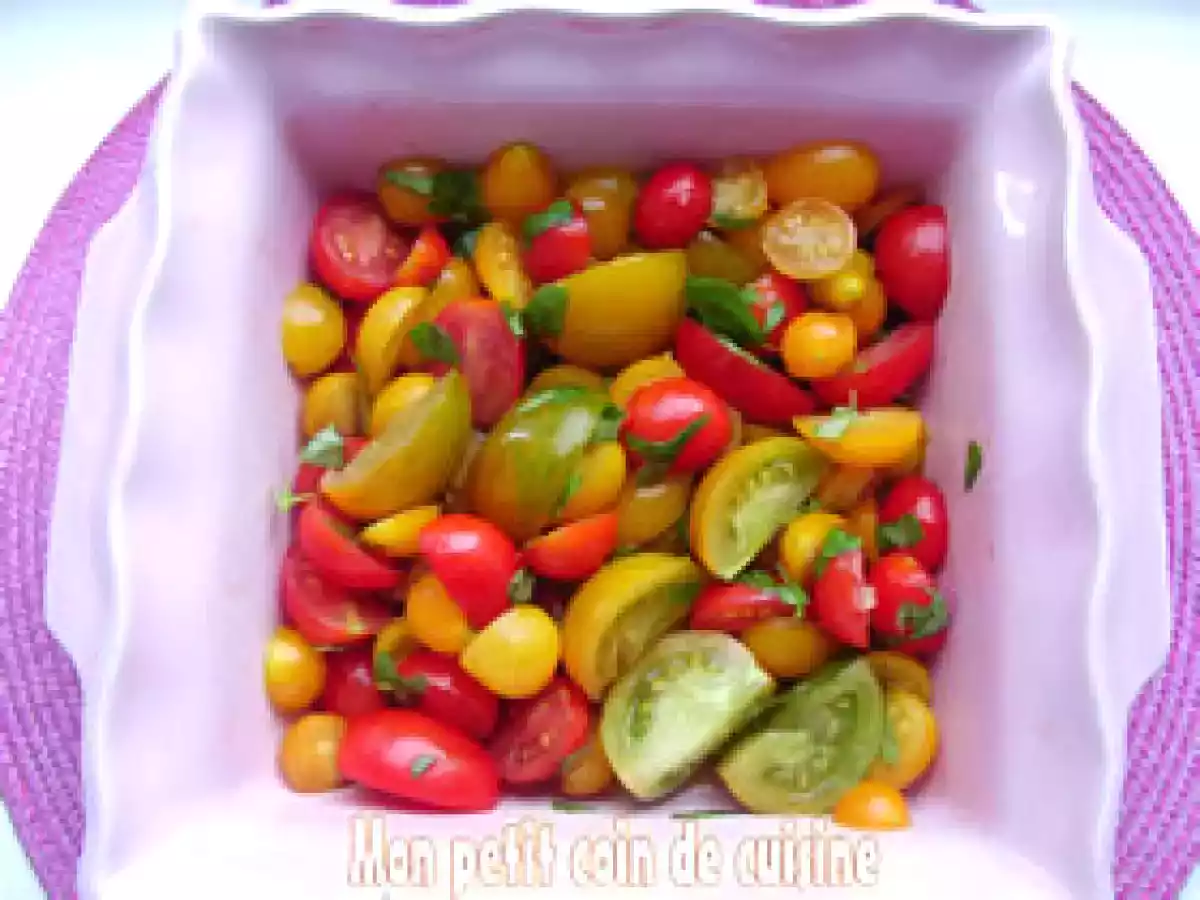 Salade de tomates sans lait et sans gluten