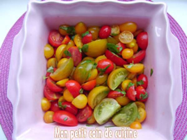 Salade de tomates sans lait et sans gluten