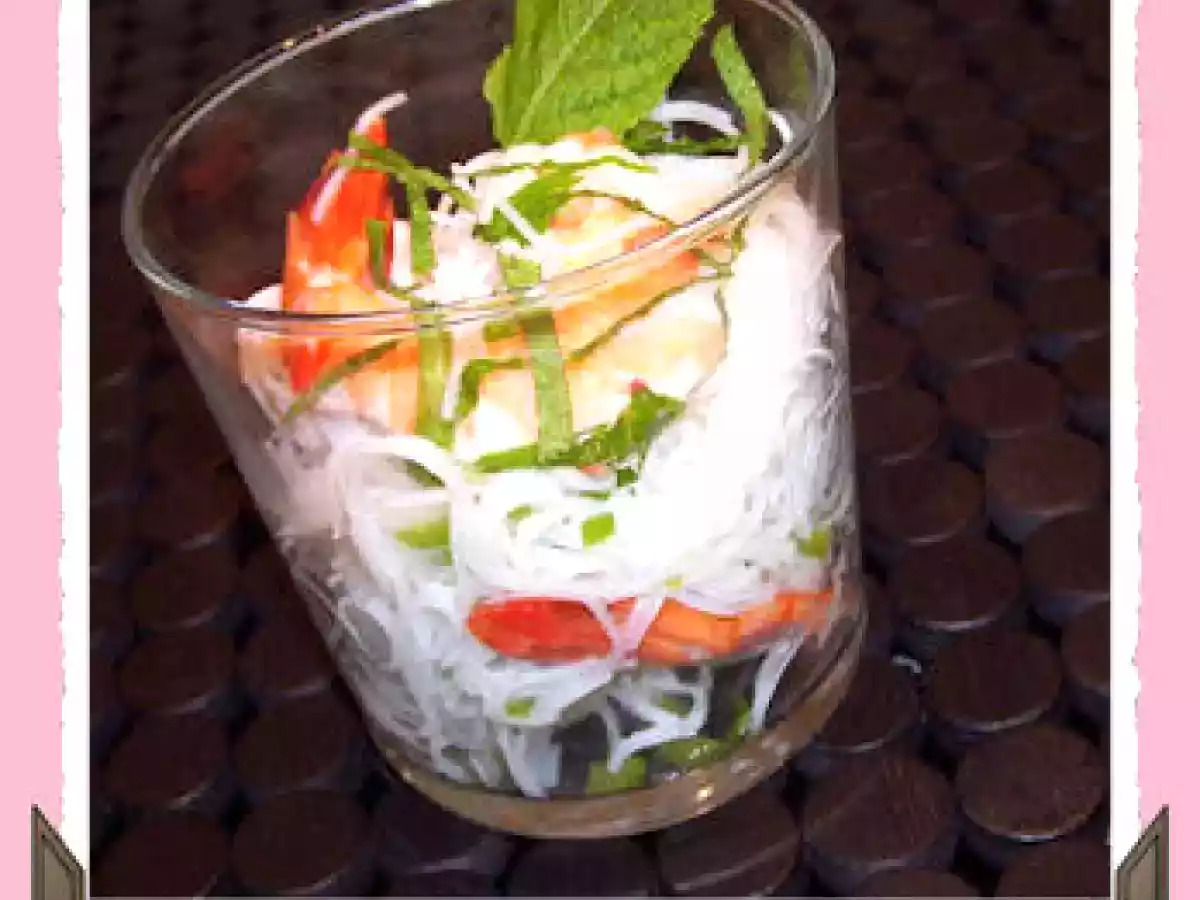 Salade de vermicelle de riz aux crevettes et piments doux (4 points ww)