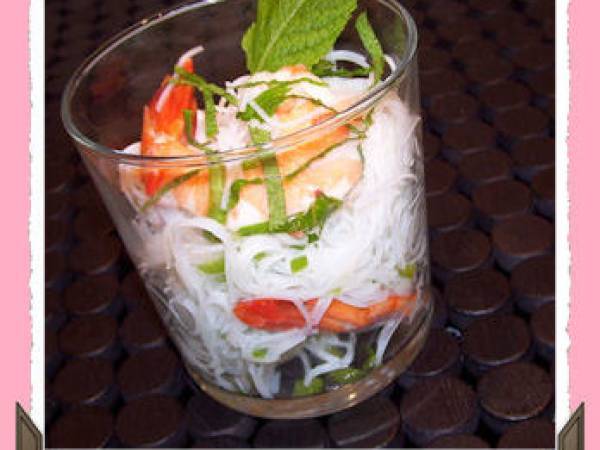 Salade de vermicelle de riz aux crevettes et piments doux (4 points ww)