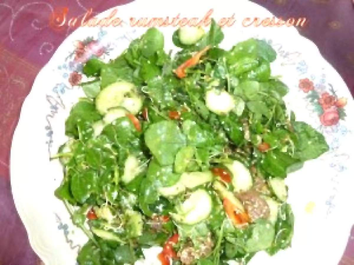 Salade énergisante aux boeuf et cresson