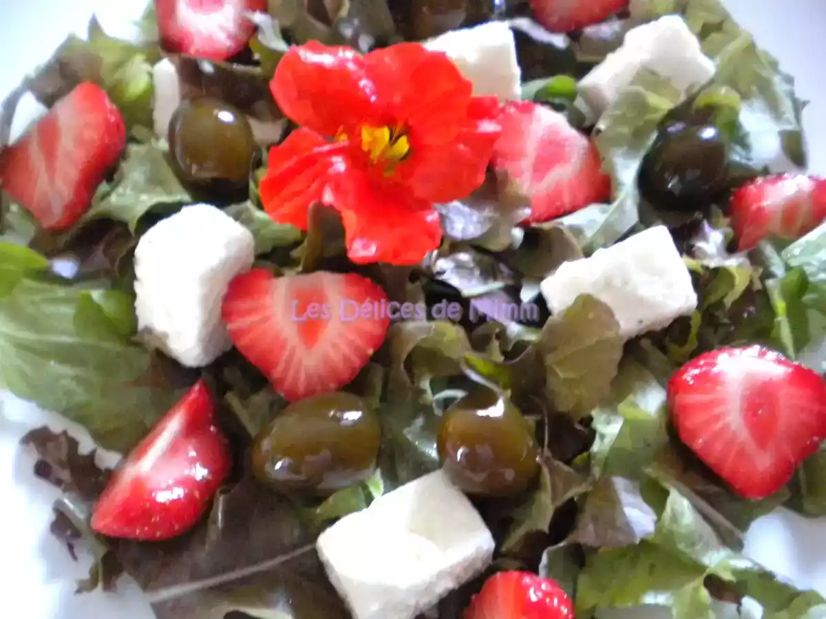 Salade estivale feta, fraises et olives confites, vinaigrette vanillée - photo 3