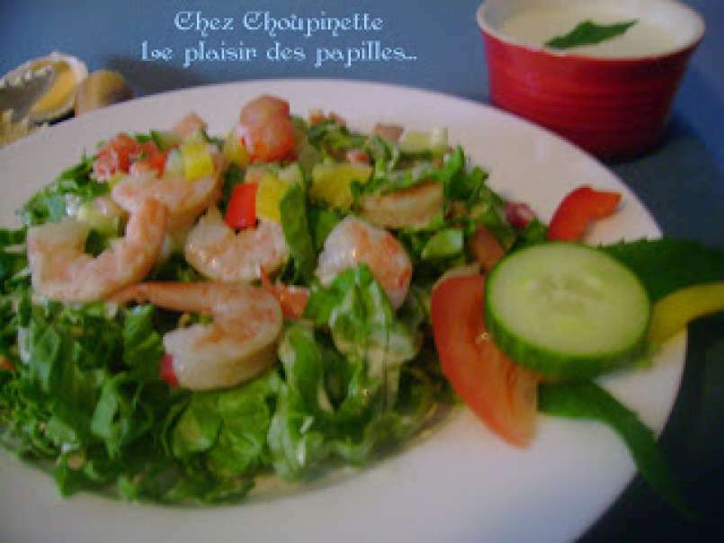 Salade étagée de crevettes, vinaigrette crémeuse relevée - photo 2