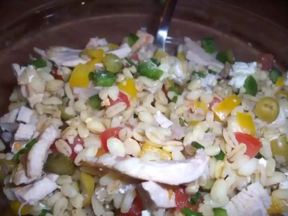Salade froide de blé, escalope de dinde et ses légumes - photo 2