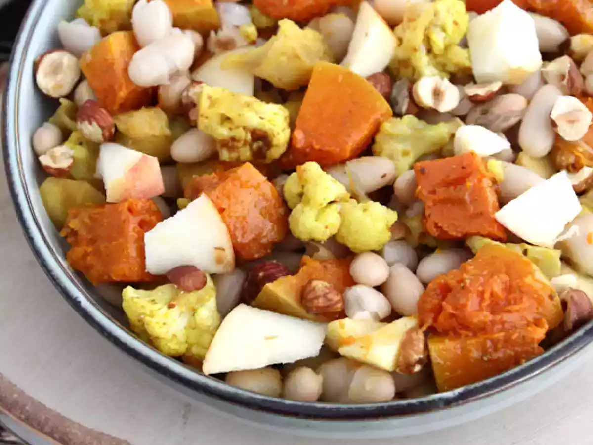 Salade haricots blancs, butternut, chou-fleur, pomme, noisettes - photo 2