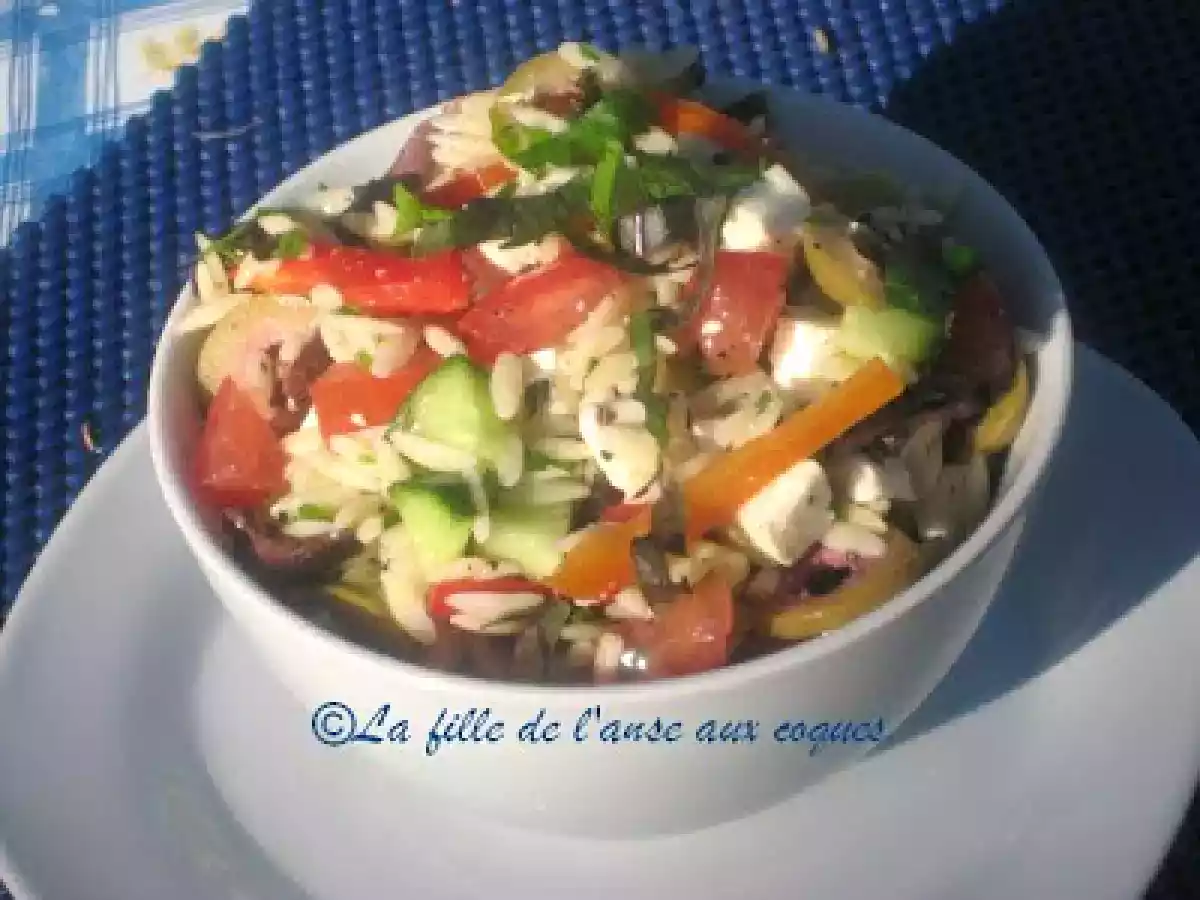 SALADE MÉDITERRANÉENNE À L'ORZO ET AU FETA