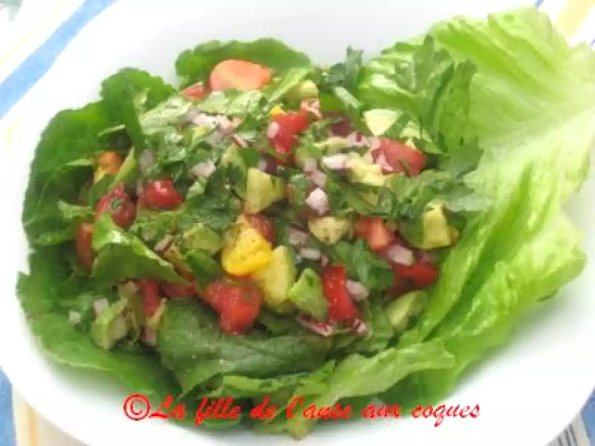 SALADE ROMAINE À L?AVOCAT ET À LA TOMATE