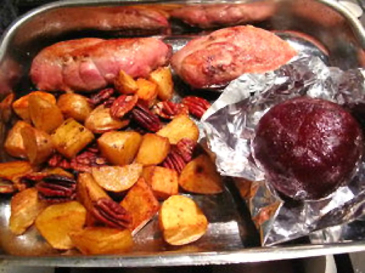 Salade tiède de canard sauce à l'orange