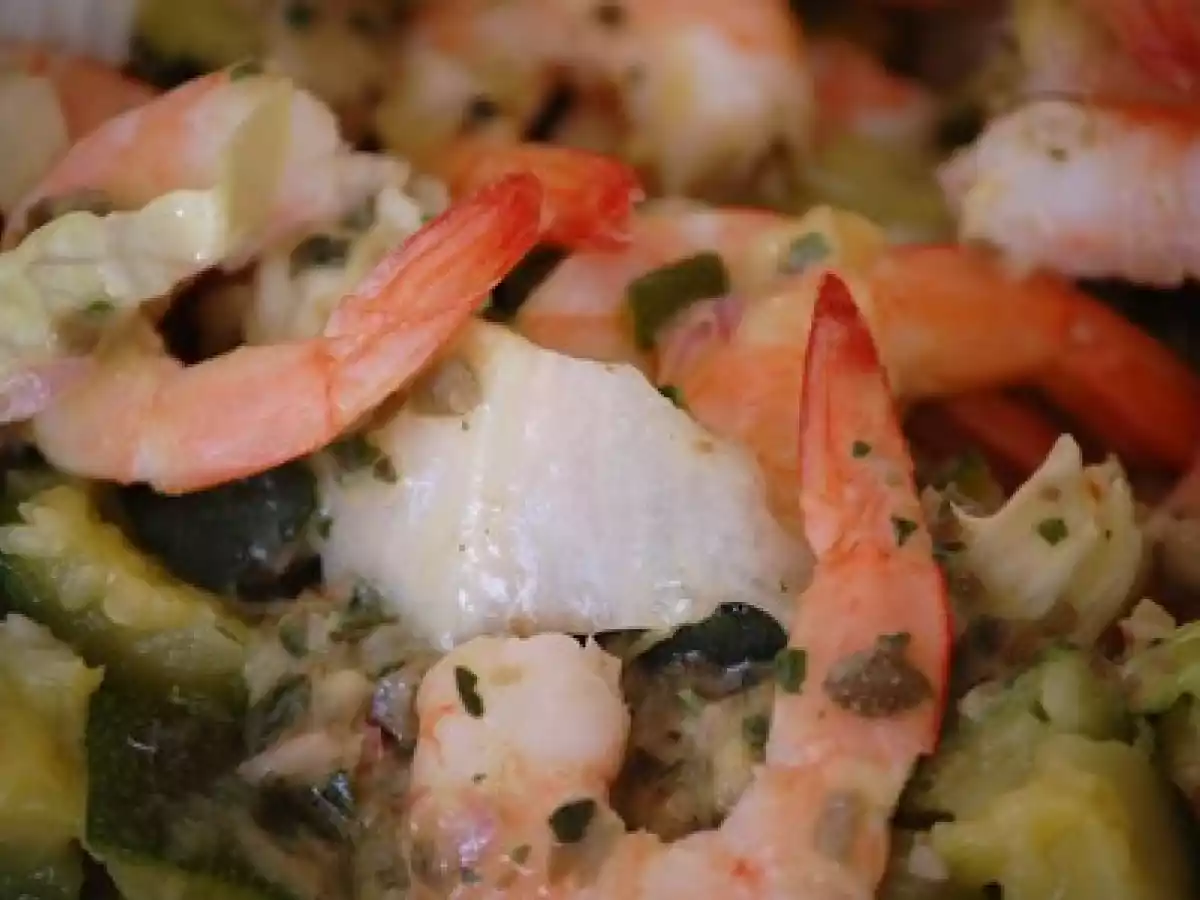 Salade tiède de courgettes aux crevettes - photo 2