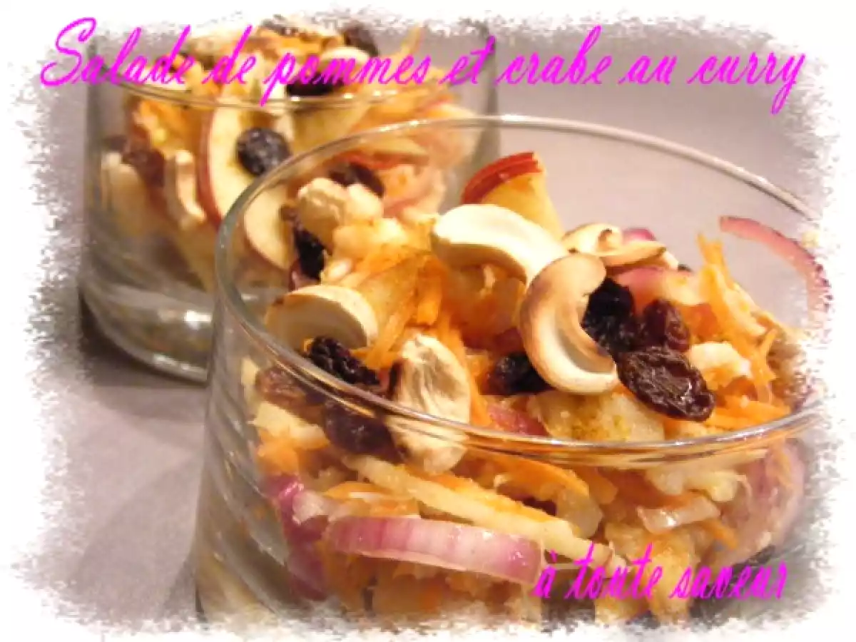 Salade ultra légère de pommes et crabe au curry