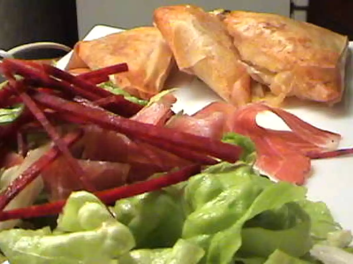 SAMOSSA AU CABECOU du PERIGORD COMPOTEE DE POMMES ET SPECK - photo 3