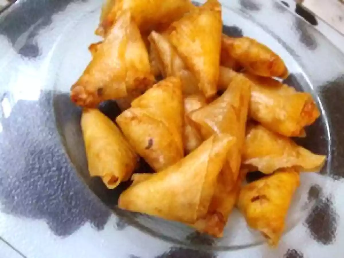 Samoussas aux Crevettes, Feta et Oignons - photo 3