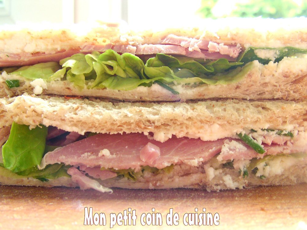 Sandwich au jambon et fromage frais et sandwich au thon Recette Ptitchef