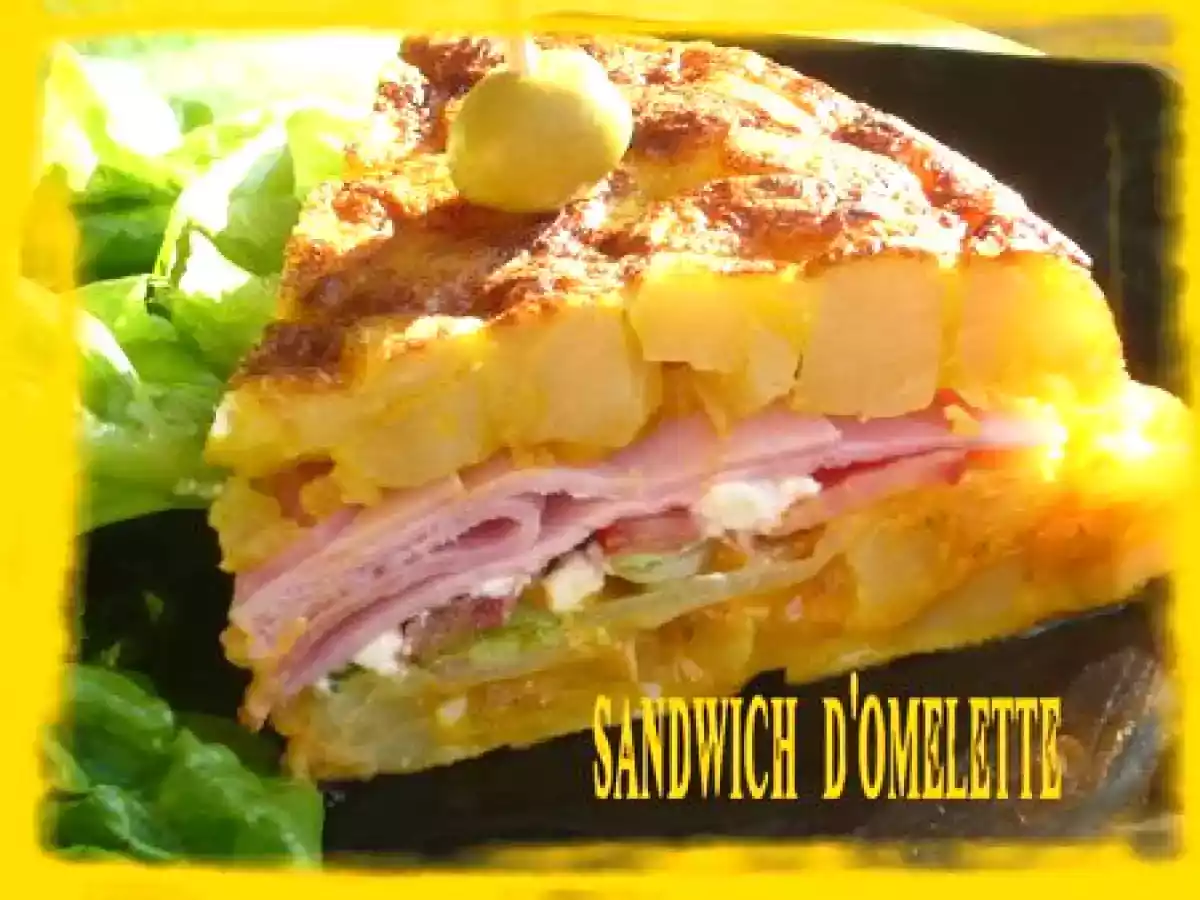 SANDWICH D'OMELETTE GARNI AU JAMBON...