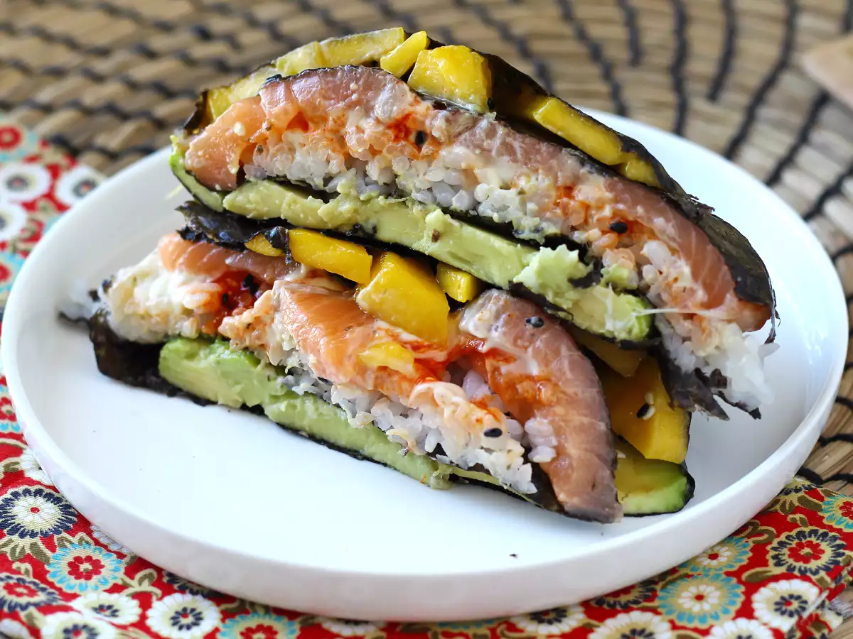 Sandwich sushi au saumon, avocat et mangue : frais, original et ultra gourmand - photo 2